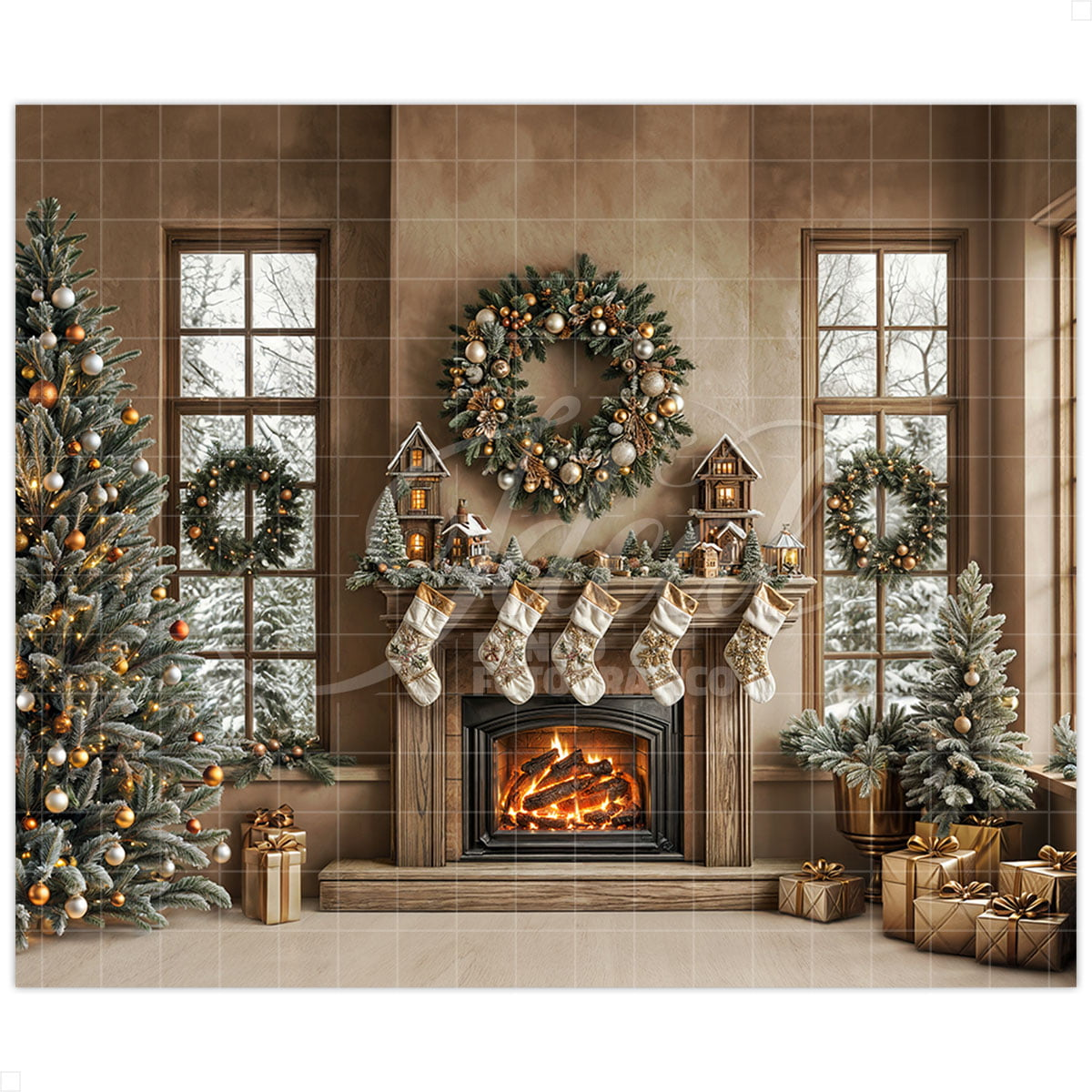 Christmas Scene Photography Background Giant Elegant